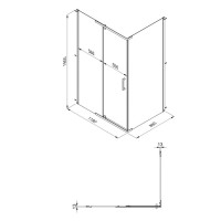 Душевой уголок Triton Терра -Голд 120х90, профиль золото, стекло прозрачное
