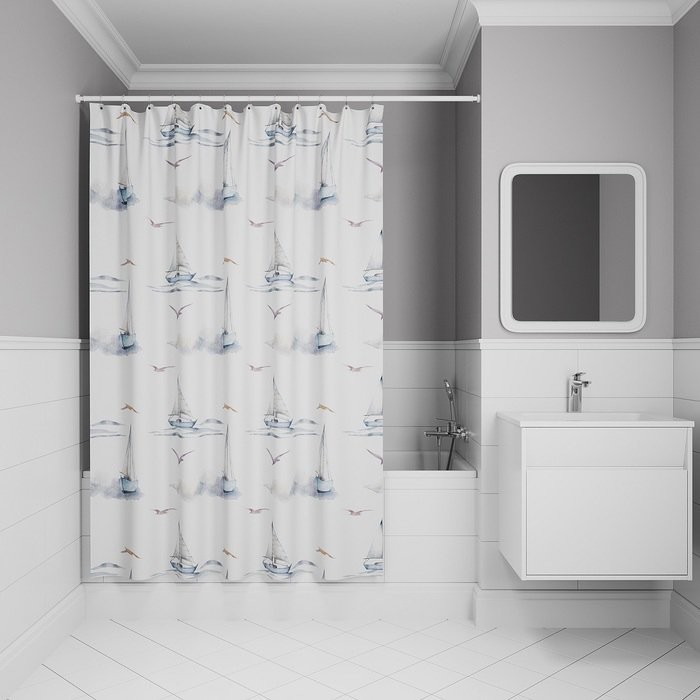 Штора для ванной IDDIS Base BO02P18i11 180х200, белая