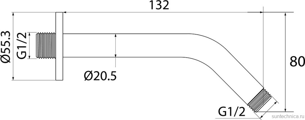 Кронштейн для верхнего душа IDDIS Built-in Shower Accessories 001MINSi61 хром