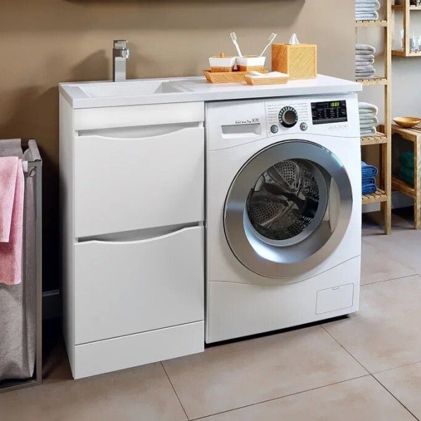 Тумба с раковиной Runo Орион R, 45, под стиральную машину, раковины лайт