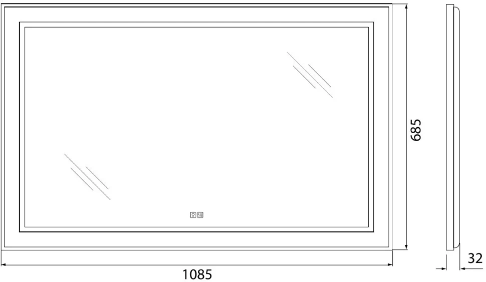 Зеркало BelBagno Kraft SPC-KRAFT-1085-685-TCH-WARM с подогревом