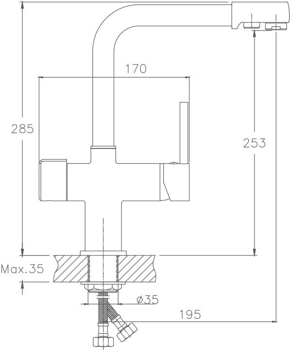 Смеситель для кухни Haiba HB088-7 HB70088-7