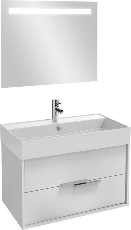 Мебель для ванной комнаты Jacob Delafon Vivienne 80 белая блестящая, раковина белая