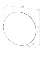 Зеркало круглое CONTINENT Ledh Ajour 70 см, сенсорное, с нейтральной подсветкой