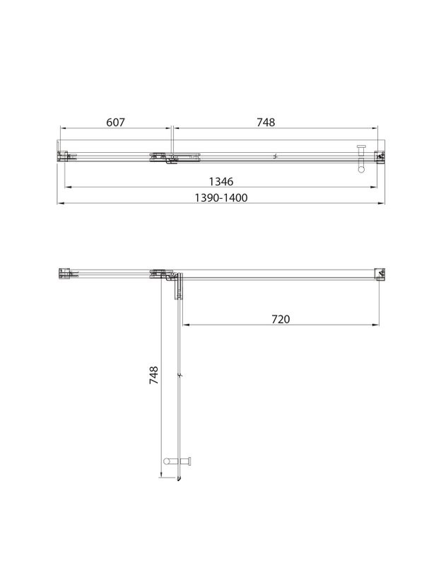 Душевой уголок Veconi Premium Alassio SP BB 140х100, профиль матовый черный, стекло тонированное