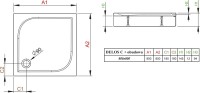 Поддон для душа Radaway Delos C800 с панелью и сифоном