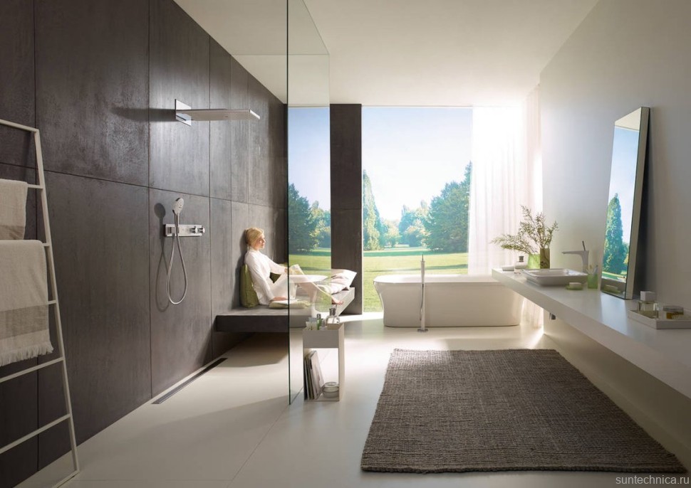 Верхний душ Hansgrohe Rainmaker Select 580 3jet 24011400 EcoSmart, белый, хром