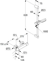 Термостатический смеситель Kludi Logo Shower Duo 6857505-00 с душевым гарнитуром