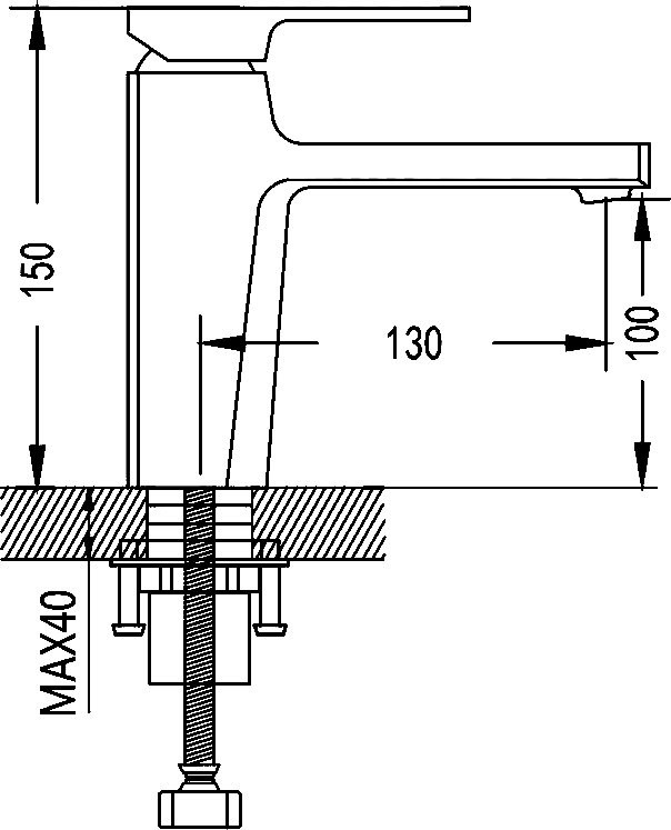 Смеситель для раковины Shevanik S8901H черный