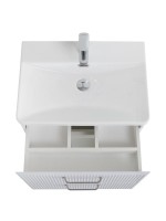 Тумба с раковиной BelBagno Due 50 ручки матовый атласный никель, bianco lucido