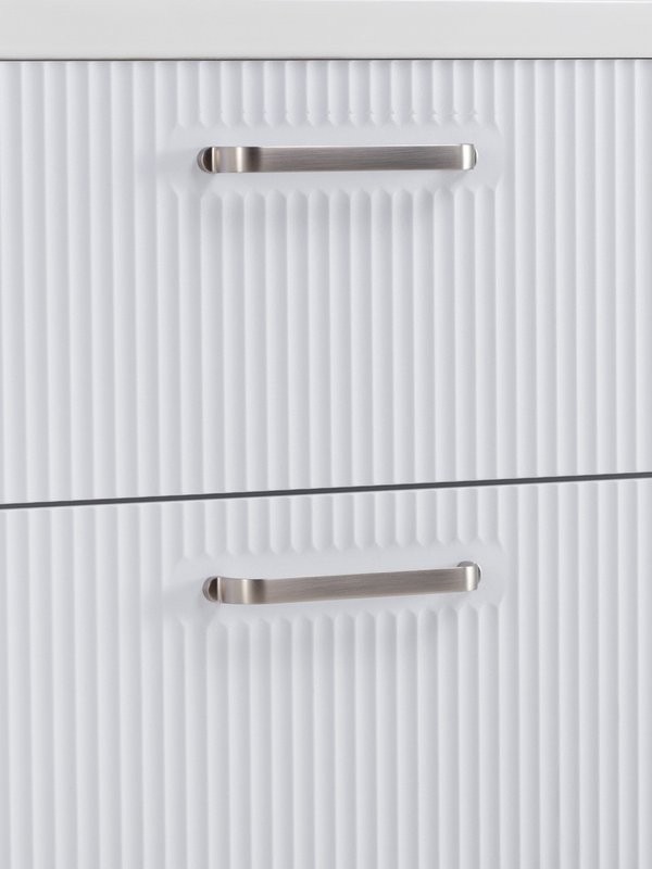 Тумба с раковиной BelBagno Due 50 ручки матовый атласный никель, bianco lucido