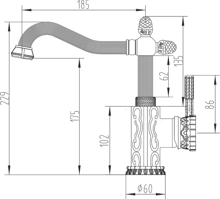 Смеситель для кухни Zorg Antic A 423 K-BR бронза