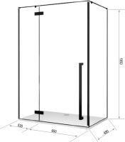 Душевой уголок Ceruttispa C1АW 120x90, профиль белый