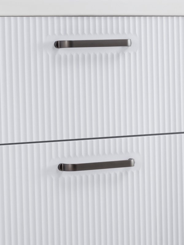 Тумба с раковиной BelBagno Due 60 ручки матовый темный никель, белый металлик