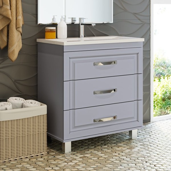 Тумба с раковиной Misty Терра 70 серая