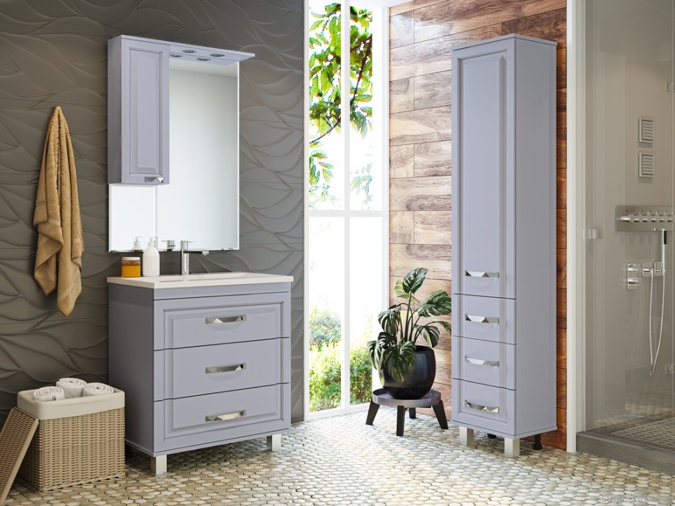 Тумба с раковиной Misty Терра 70 серая