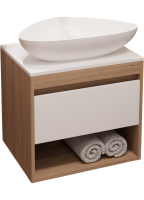 Тумба с раковиной Teymi Ritta 55 дуб эврика, матовая белая, раковина Ellie 60