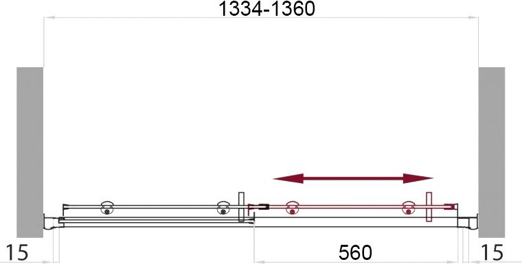 Душевая дверь в нишу BelBagno Uno BF 1 135 C Cr