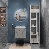 Мебель для ванной комнаты Vigo Geometry 50 подвесная, бетон, раковина Como 50