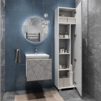Мебель для ванной комнаты Vigo Geometry 50 подвесная, бетон, раковина Como 50