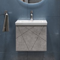 Мебель для ванной комнаты Vigo Geometry 50 подвесная, бетон, раковина Como 50
