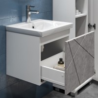 Мебель для ванной комнаты Vigo Geometry 50 подвесная, бетон, раковина Como 50