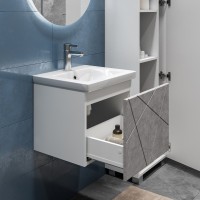 Мебель для ванной комнаты Vigo Geometry 50 подвесная, бетон, раковина Como 50