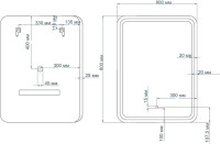 Зеркало Art&Max Genova 60 с подсветкой, функция антизапотевания