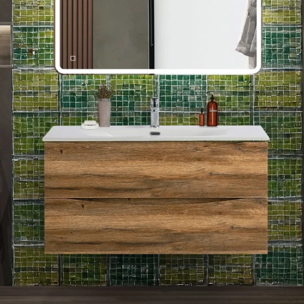 Тумба с раковиной BelBagno Marino-cer-n 100 подвесная, rovere rustico