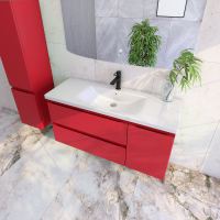 Тумба с раковиной Caprigo Forte 120 R подвесная, красная