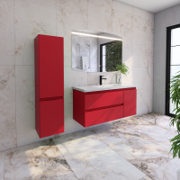 Тумба с раковиной Caprigo Forte 120 R подвесная, красная