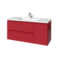 Тумба с раковиной Caprigo Forte 120 R подвесная, красная