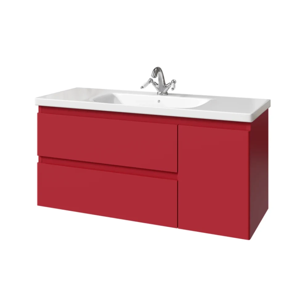 Тумба с раковиной Caprigo Forte 120 R подвесная, красная
