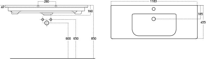 Тумба с раковиной Caprigo Forte 120 R подвесная, красная