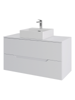 Мебель для ванной комнаты Orange Line 100 подвесная, 2 ящика, матовая белая с раковиной B04-500W