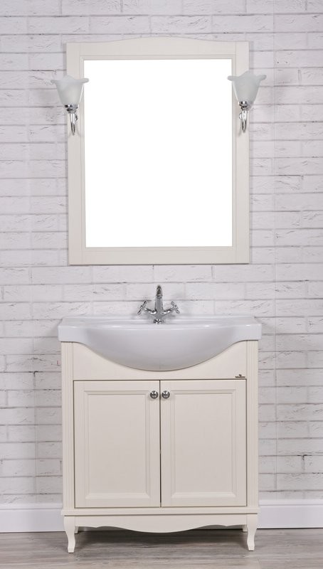 Мебель для ванной комнаты ValenHouse Эллина 80 слоновая кость, 2 дверцы, ручки хром