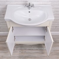 Мебель для ванной комнаты ValenHouse Эллина 80 слоновая кость, 2 дверцы, ручки хром