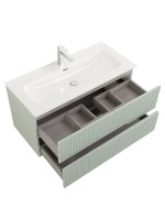 Тумба под раковину без столешницы Cezares Duet-n 100 подвесная, 2 ящика, жемчужная зеленая