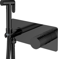 Гигиенический душ Boheme Stick 127-BB со смесителем, С ВНУТРЕННЕЙ ЧАСТЬЮ, diamond matt black