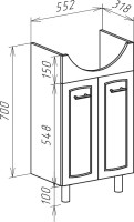 Тумба с раковиной Bellezza Классик 60 с дверцами