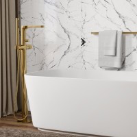 Напольный смеситель для ванны с душем Wasserkraft Ems 7621 С ВНУТРЕННЕЙ ЧАСТЬЮ, глянцевое золото PVD