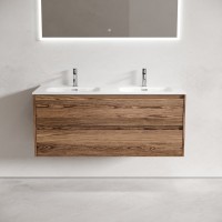 Тумба с раковиной Sancos Libra 120 см двойная, дуб чарльстон