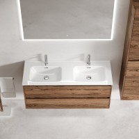 Тумба с раковиной Sancos Libra 120 см двойная, дуб чарльстон