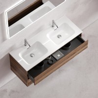 Тумба с раковиной Sancos Libra 120 см двойная, дуб чарльстон