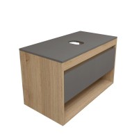 Тумба с раковиной Teymi Ritta 85 дуб эврика, матовый графит, раковина Ellie 60