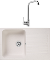 Комплект Мойка GranFest Quarz Z78 белый + Смеситель MEGA Ege MG-PL10 хром