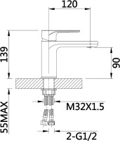 Смеситель для раковины D-lin D110377-A черный