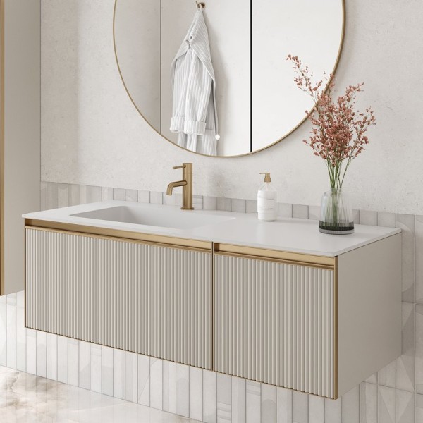 Тумба под раковину без столешницы Armadi Art Quatro 2 120 cashmere fuga, профиль matt gold