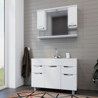 Шкаф с зеркалом в ванную MIXLINE 100х19х69,2 Белый ПВХ, 540871