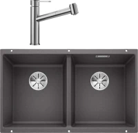 Комплект Мойка Blanco Subline 350/350-U темная скала + Смеситель Ambis-S 523119 Комплект Мойка Blanco Subline 350/350-U темная скала + Смеситель Ambis-S 523119
